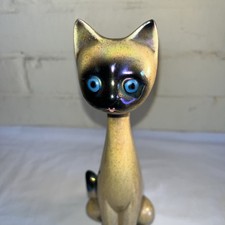 Jema Holland Long Necked Lustre Siamese Cat 10” Retro Vintage