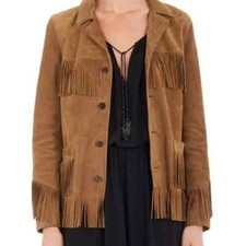 Manteau western femme en cuir