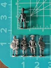 5 Vintage Kinder Surprise Roman Soldiers Pewter Metal Mini War Figure Figurines