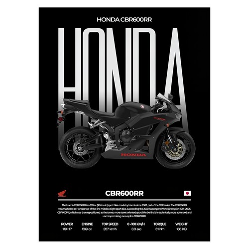Affiche moto sport honda - affiche,