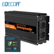 EDECOA Convertisseur 24V 220V 1500W Pur Sinus Onduleur de Camion Truck Inverter