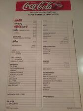 COCA COLA PLAQUE TAKEAWAY RATE BAR BISTRO RESTAURANT CAFE SNACK HOTEL