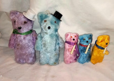 old bear the family paper mache & fur ANTIQUE mini TEDDYBEAR familyly