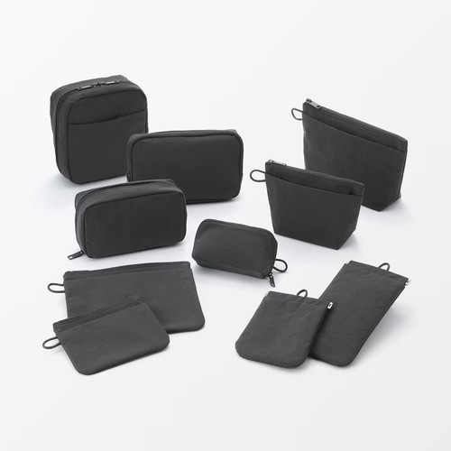 Muji wrinkle nylon pouch - wrinkle,