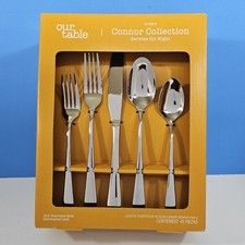 Our Table Connor Collection 45-Piece Flatware Set Service For 8 Satin 18/0  READ