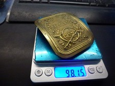 plaque de baudrier garde chasse forestier,laiton avec ses pattes,75x90mm,P 98g