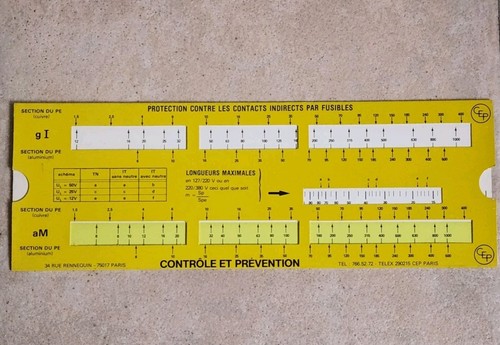 Règle calcul électricien - à,