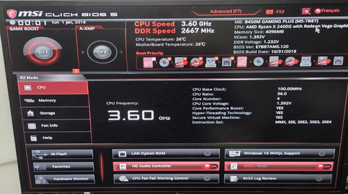 Carte mere msi 450m gaming - b,