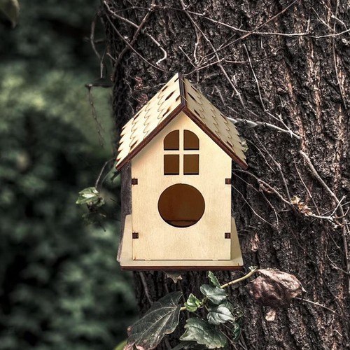 Maison oiseau bois - maison, en