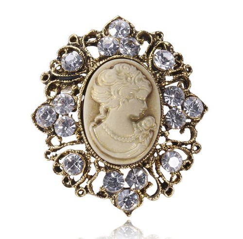 Broche bijou camée buste