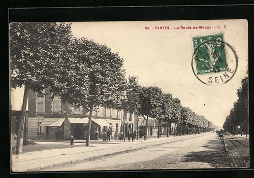 Cpa pantin route de - la, meaux