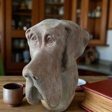 Tête de Dogue Allemand En Résine 