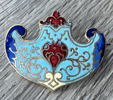 Antique 19th Century Enamel Brooch