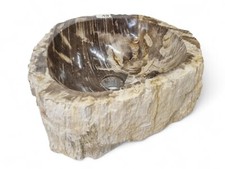 Évier Pétrifié Bois Pierre Naturelle Embout Lavabo Salle de Bain Beige