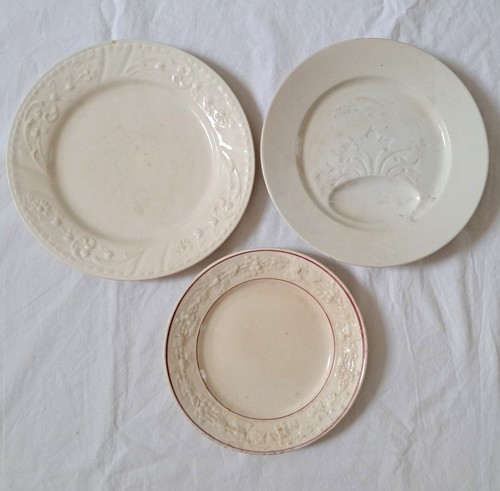 Assiette ancienne blanche - assiette, x3