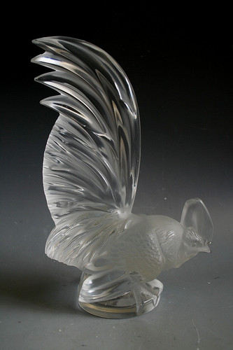 Lalique coq nain glass car - glass,
