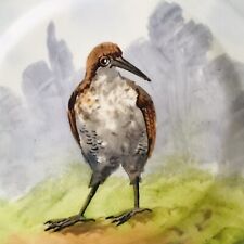 Antique porcelain plate ML Limoges painted woodcock decor bird hunting