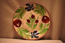 Ancien Spongeware Plaque Mouzin Lecat & Cle Nimy Lez-Mons Belgium À Peinture "