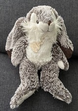 2533🌟30cm Peluche Doudou lapin Rabbit blanc marron chiné GM HISTOIRE D'OURS