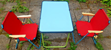 2 Chair Camping Picnic Kids Doll Table Set Vintage Antique