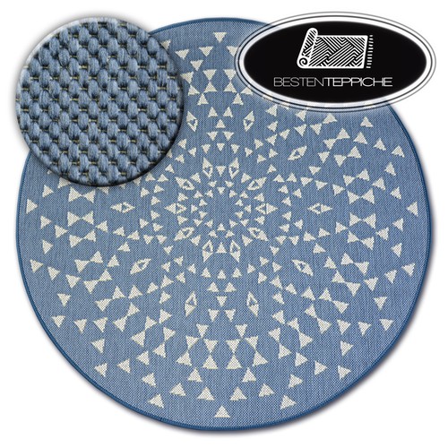 Tapis rond moderne sisal bleu - rond,