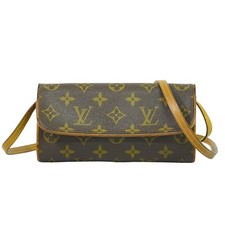 Louis Vuitton Pochette Twin PM M51854 Monogram Canvas Crossbody Bag Brown