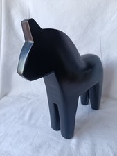 VINTAGE 1999 CHEVAL DALA IKEA FINANCIELL EN BOIS SCULPTE NOIR  H.27CM