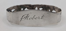 Brodene Mylius Tele Danish 830 Silver Napkin Ring "Robert" name engraving