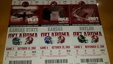 2016 OU Oklahoma Sooners vs Kansas St, Kansas & Baylor Ticket Stubs