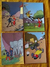 Lot de 4 cartes postales du Trésors du Journal Spirou post card lot of 4