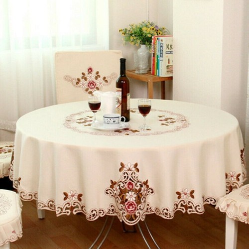 Blanc dentelle nappe brodé - blanc,