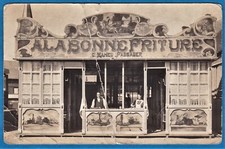 2vintage rppc photo French fries potato chips snack frites friterie Belgium 1910
