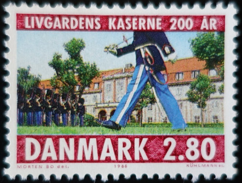 Timbre danemark caserne - timbre,