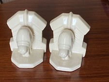 Serre livres art déco chat en