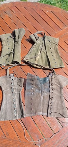 Lot guêtres militaires - , toile