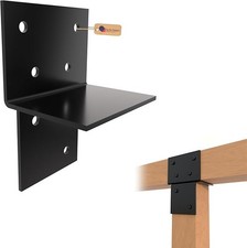 GeZu Impex® Pièce de Connexion en T – Équerre Murale & de Poteau Bois Noir
