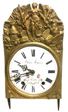 Mouvement comtoise sur pièds, verge, cloche, Dynastie Hagneaux à Coudres