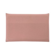 HERMES Calvi coin purse Compact Wallet Rose Sakura Pink SilverHardware Chevre