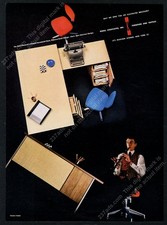1956 Eero Saarinen modern chair Florence Knoll desk photo Knoll vtg print ad
