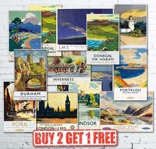 Vintage British Travel Poster Railways LNER GWR LMS Train Retro Posters A5/A4/A3