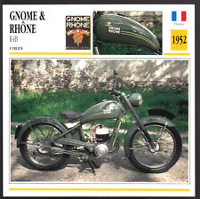 1952 Gnome & Rhone R4B R4 125cc Motorcycle Photo Spec Sheet Info Stat Atlas Card