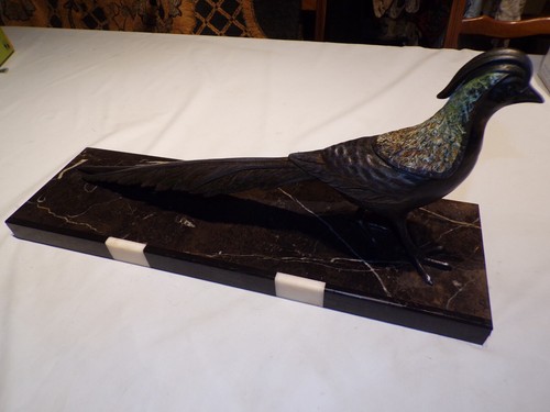 Statuette faisan sur - , socle