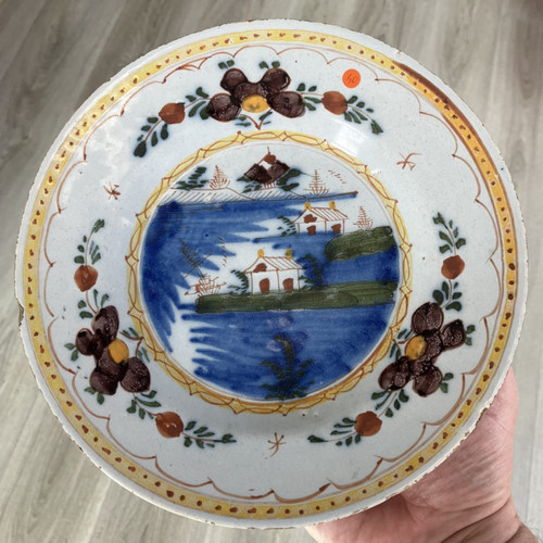 Belle assiette faience xixéme - belle,