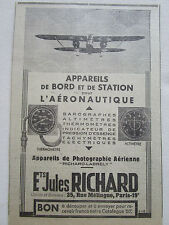 5-8/1935 PUB JULES RICHARD ALTIMETER AERIAL PHOTO BAROGRAPH TACHYMETER AD