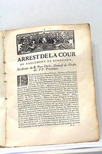 LIVRE ANCIEN ARREST DE LA COUR
