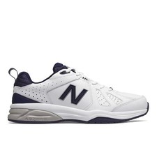 New Balance Homme Coupe Large (2E) Baskets Cuir (624) en Blanc/Marine Taille