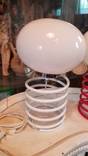 Lampe ressort blanc vintage
