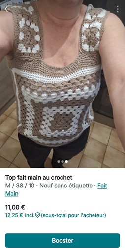 Top crochet fait main - top,