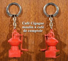 Stork Coffee, Countertop Coffee Grinder Keychain, Red Plastic