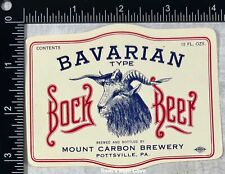 Bavarian Type Bock Beer Label - PENNSYLVANIA